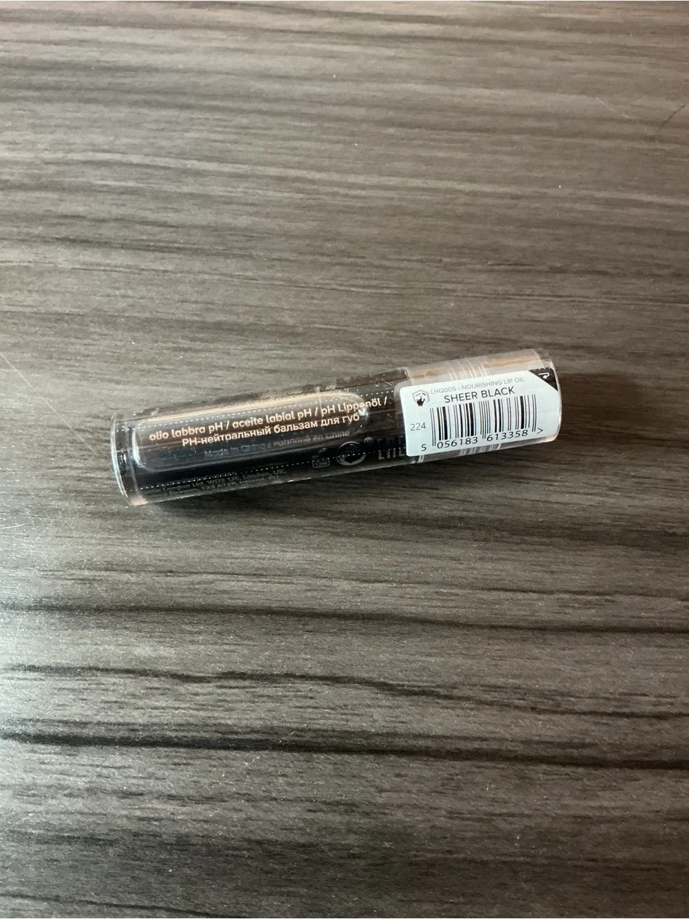 Lottie London Harley & Quinn Black Lip Gloss Roller Sheer Black Shine NWT